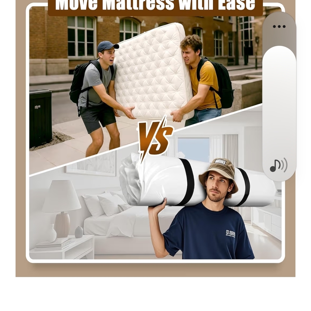 Twin / XL Mattress Vacuum Storage Bag | White 5 mil w Straps + Dbl Zipper - Picture 7 of 12